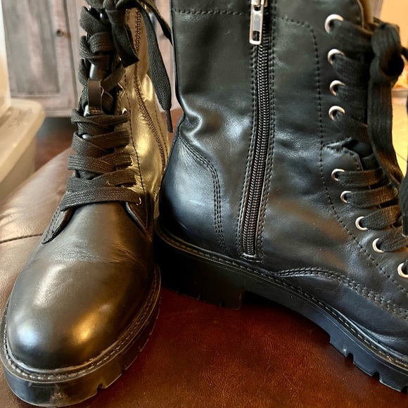Steve Madden Leather Combat Boots - Picture 2 of 8